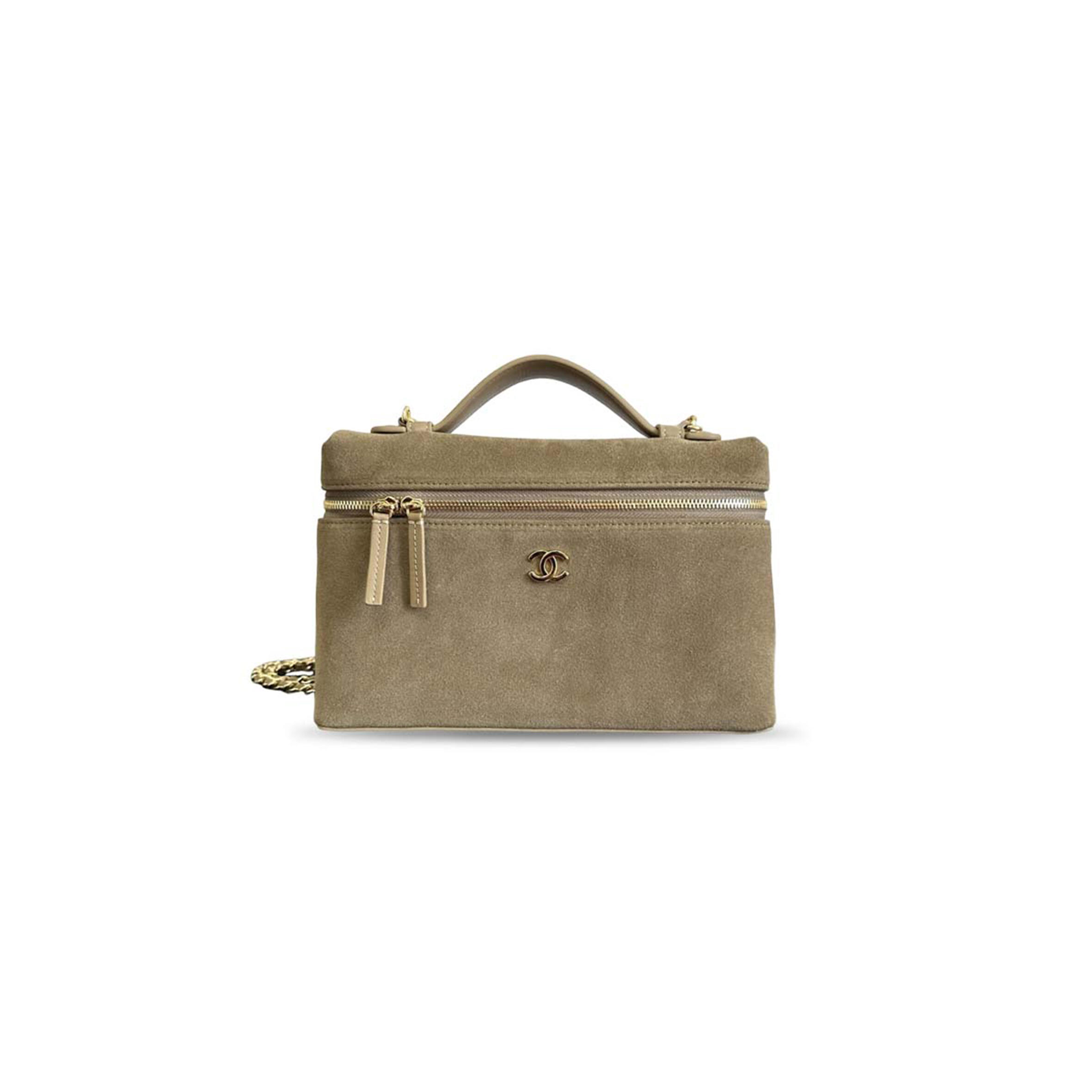 CHANEL MASTER SLIM TOP HANDLE VANITY CASE SUEDE (29*18*5.5cm)